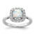 14k White Gold 1/4 carat Lab Grown Diamond VS/SI+ G+ October Birthstone Lab Created Opal Halo Ring