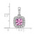 14k White Gold 1/4 carat Lab Grown Diamond VS/SI+ G+ October Birthstone Lab Created Pink Sapphire Halo Pendant