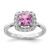 14k White Gold 1/4 carat Lab Grown Diamond VS/SI+ G+ October Birthstone Lab Created Pink Sapphire Halo Ring