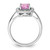 14k White Gold 1/4 carat Lab Grown Diamond VS/SI+ G+ October Birthstone Lab Created Pink Sapphire Halo Ring