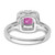 14k White Gold 1/4 carat Lab Grown Diamond VS/SI+ G+ October Birthstone Lab Created Pink Sapphire Halo Ring