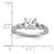 14k White Gold 1/5 carat Lab Grown Diamond VS/SI+ G+ 1 carat Center Princess Semi Mount Engagement Ring
