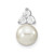 14K White Gold 1/5 carat Lab Grown Diamond VS/SI+ G+ and 7.00 mm Freshwater Cultured Pearl Chain Slide Pendant