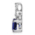 14k White Gold 1/5 carat Lab Grown Diamond VS/SI+ G+ and Lab Created Blue Sapphire Complete Pendant