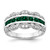 14k White Gold 1/5 carat Lab Grown Diamond VS/SI+ G+ and Lab Created Emerald Complete Fancy Ring
