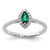 14k White Gold 1/5 carat Lab Grown Diamond VS/SI+ G+ and Lab Created Emerald May Birthstone Ring