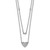 14k White Gold 1/5 carat Pave Diamond Double Strand Heart 18 inch Necklace