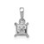 14k White Gold 1/5ct. Diamond Square Pendant