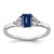 14k White Gold 1/6 carat Lab Grown Diamond VS/SI+ G+ and Lab Created Blue Sapphire Ring