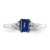 14k White Gold 1/6 carat Lab Grown Diamond VS/SI+ G+ and Lab Created Blue Sapphire Ring