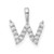 14k White Gold 1/6 carat Lab Grown Diamond VS/SI+ G+ Complete Letter W Initial Pendant