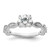 14k White Gold 1/8 carat Lab Grown Diamond VS/SI+ G+ 1 carat Center Round Semi Mount Engagement Ring