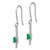 14k White Gold 1/8 carat Lab Grown Diamond VS/SI+ G+ and Created Emerald Complete Sheppards Hook Earrings