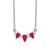 14k White Gold 1/8 carat Lab Grown Diamond VS/SI+ G+ and Created Ruby Complete 18 inch Necklace