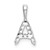 14k White Gold 1/8 carat Lab Grown Diamond VS/SI+ G+ Complete Letter A Initial Pendant
