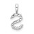 14k White Gold 1/8 carat Lab Grown Diamond VS/SI+ G+ Complete Letter S Initial Pendant