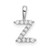 14k White Gold 1/8 carat Lab Grown Diamond VS/SI+ G+ Complete Letter Z Intitial Pendant
