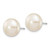 14k White Gold 10-11mm White Button Freshwater Cultured Pearl Stud Post Earrings