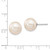 14k White Gold 10-11mm White Round Freshwater Cultured Pearl Stud Post Earrings