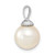 14k White Gold 10-11mm White Round South Sea Saltwater Cultured Pearl Pendant