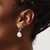 14k White Gold 10x13mm White Keshi Freshwater Cultured Pearl Dangle Leverback Earrings
