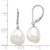 14k White Gold 10x13mm White Keshi Freshwater Cultured Pearl Dangle Leverback Earrings