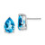14k White Gold 10x7mm Pear Blue Topaz Earrings