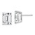 14k White Gold 10x8mm Emerald Cut Cubic Zirconia Earrings