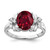 14k White Gold 10x8mm Oval Created Ruby AA Diamond ring