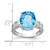 14k White Gold 12x10mm Oval Blue Topaz AA Diamond ring