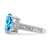 14k White Gold 12x10mm Oval Blue Topaz AA Diamond ring
