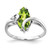 14k White Gold 12x6mm Marquise Peridot AA Diamond ring