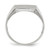 14k White Gold 13.0x13.5mm Open Back Satin Mens Signet Ring