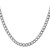 14K White Gold 16 inch 5.25mm Semi-Solid Curb with Lobster Clasp Chain