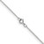 14K White Gold 16 inch Carded .5mm Curb with Spring Ring Clasp Chain
