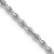 14K White Gold 18 Inch 3mm Diamond-cut Quadruple Rope Lobster Clasp Chain