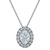14k White Gold 2 1/2 carat Certified Lab Grown Diamond VS/SI+ G+ Complete 18 inch Oval Halo Pendant Necklace