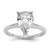 14k White Gold 2 1/2 carat Certified Lab Grown Diamond VS/SI+ G+ Pear Solitare Complete Engagement Ring