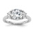 14k White Gold 2 1/2 carat Certified Lab Grown Diamond VS/SI+ G+ Round Complete Three Stone Engagement Ring