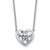 14k White Gold 2 1/2 carat Certified Lab Grown Diamond VS+ F+ Heart Complete 18 inch Bezel Set Solitaire Necklace