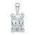 14k White Gold 2 1/2 carat Lab Grown Diamond VS/SI+ G+ Radiant Complete Four Prong Pendant