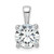 14k White Gold 2 1/2 carat Lab Grown Diamond VS/SI+ G+ Round Complete Four Prong Pendant