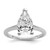 14k White Gold 2 1/2 carat Lab Grown Diamond VS+ F+ Pear Solitare Complete Engagement Ring