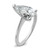 14k White Gold 2 1/2 carat Lab Grown Diamond VS+ F+ Pear Solitare Complete Engagement Ring