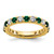 14k 1 1/5 carat Lab Grown Diamond VS/SI+ G+ and Lab Created Emerald Size 8.5 Eternity Band