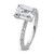 14k White Gold 2 3/8 carat Certified Lab Grown Diamond VS+ F+ Emerald Complete Solitaire with Flair Engagement Ring