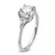 14k White Gold 2 carat Certified Lab Grown Diamond VS/SI+ G+ Round and Triangle Complete Three Stone Engagement Ring