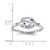 14k White Gold 2 carat Certified Lab Grown Diamond VS/SI+ G+ Round and Triangle Complete Three Stone Engagement Ring