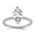 14k White Gold 2 carat Certified Lab Grown Diamond VS+ F+ Marquise Complete Solitaire with Flair Engagement Ring