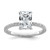 14k White Gold 2 carat Certified Lab Grown Diamond VS+ F+ Radiant Complete Solitaire with Flair Engagement Ring